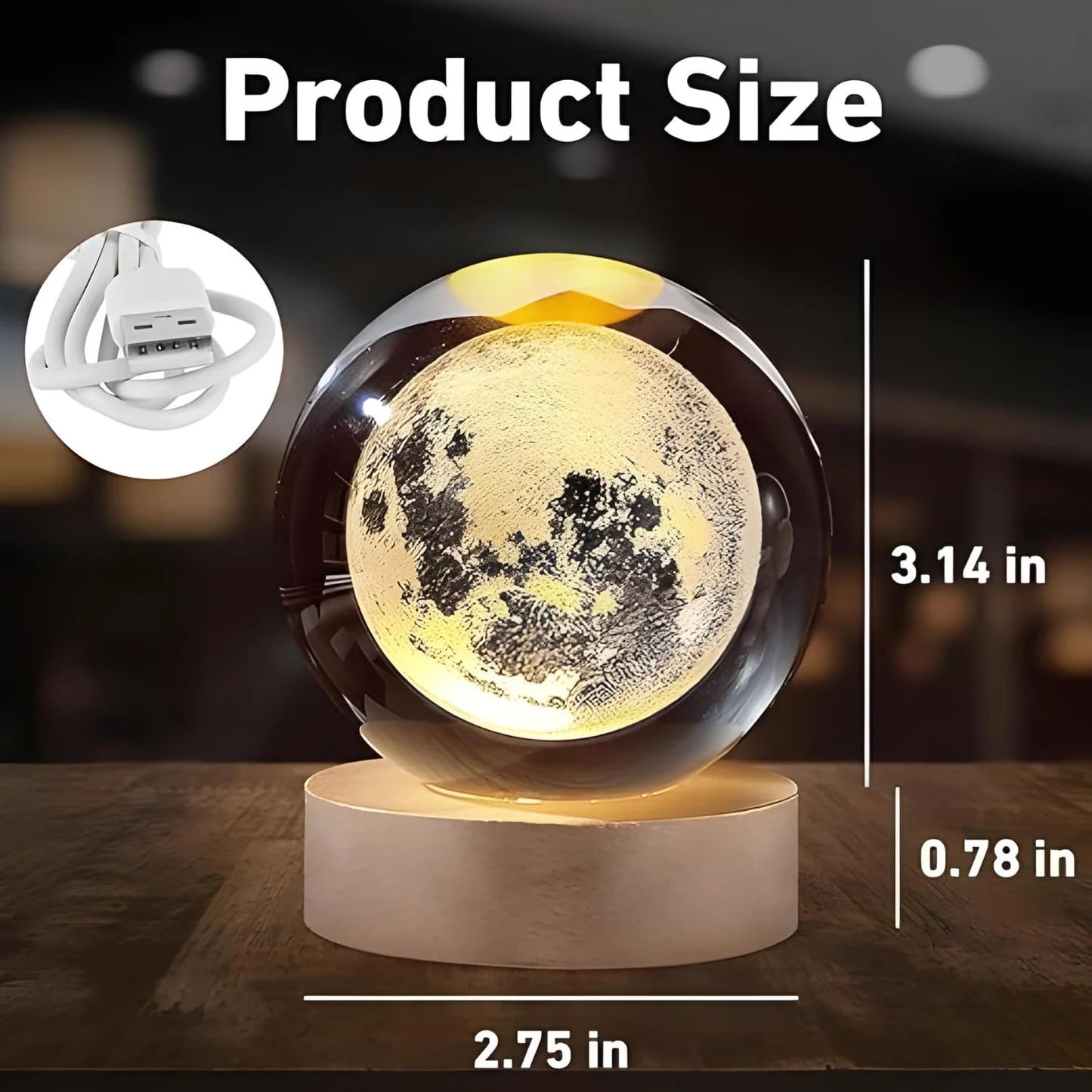3D Crystal Deer Lamp Ball - Magical LED Night Light for Home & Gifts