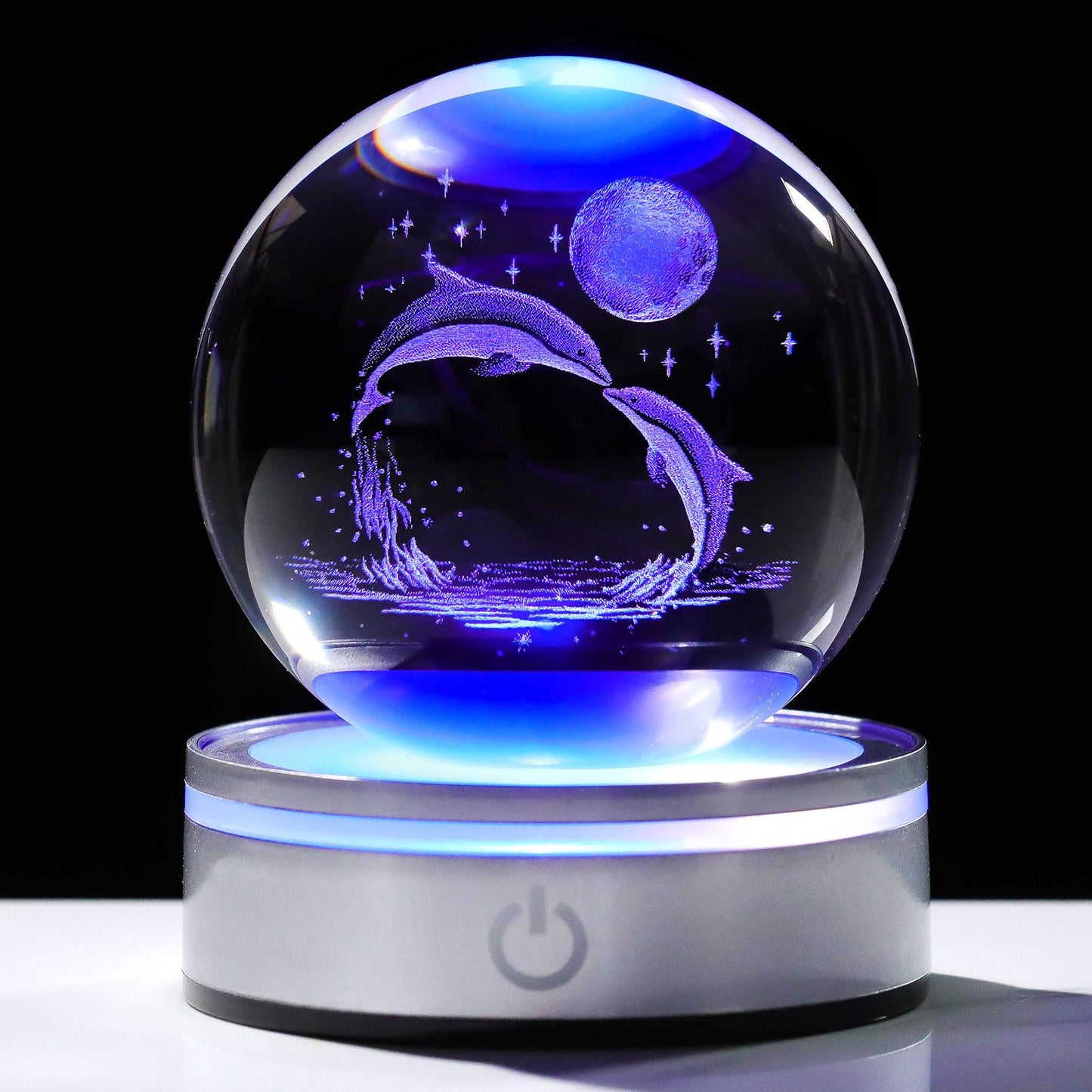 3D Crystal Dolphin Lamp Ball – Magical LED Night Light for Home & Gifts