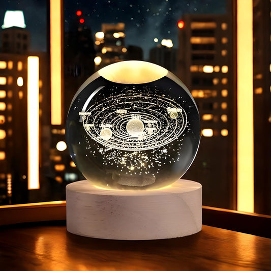 3D Crystal Solar System Lamp Ball – Magical LED Night Light for Home & Gifts